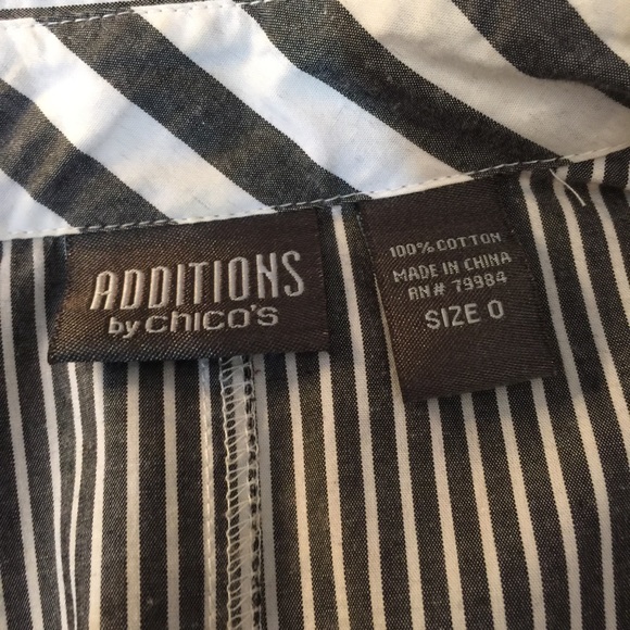 Additions by Chico Gray/White Stripe Shirt XS - Picture 5 of 6